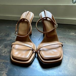 Tamara Mellon Solace Pillow Top Heeled Sandal - Mandorla - Nappa Beige - 7